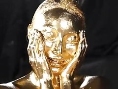 Gold and silver paint girl